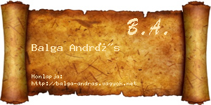 Balga András névjegykártya