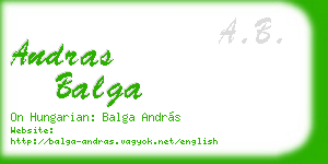 andras balga business card
